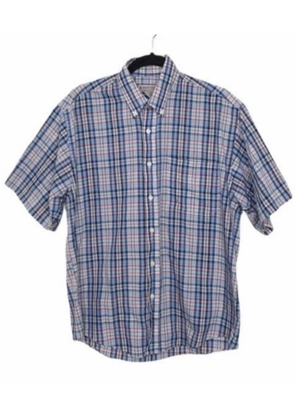 Windridge Blue Plaid Short Sleeve Button Up Shirt
